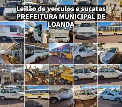 Leilão de veículos automotores, máquinas, equipamentos e sucatas