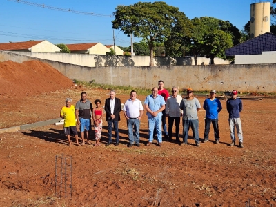 Vistoriamos no dia de hoje o início das obras do 